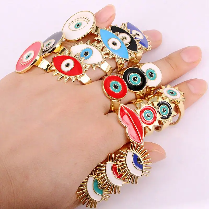 15PCS, Fashion Party Jewelry Round/Lip/Eyelash/Flower Eye Finger Rings Adjustable Enamel Eye Finger Rings For Women Girl 
15PCS, Fashion Party Jewelry Round/Lip/Eyelash/Flower Eye Finger Rings Adjustable Enamel Eye Finger Rings For Women Girl