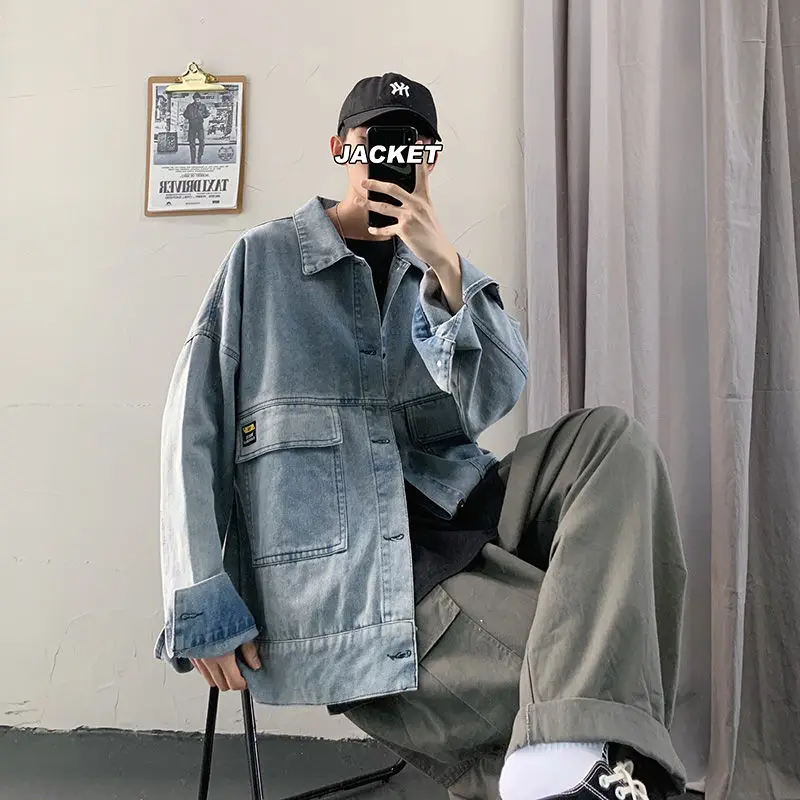 2020 Spring And Autumn New Youth Popular Men's Loose Solid Color Tooling Large Pocket Denim Jacket Fashion Casual Top Coat
2020 Spring And Autumn New Youth Popular Men's Loose Solid Color Tooling Large Pocket Denim Jacket Fashion Casual Top Coat