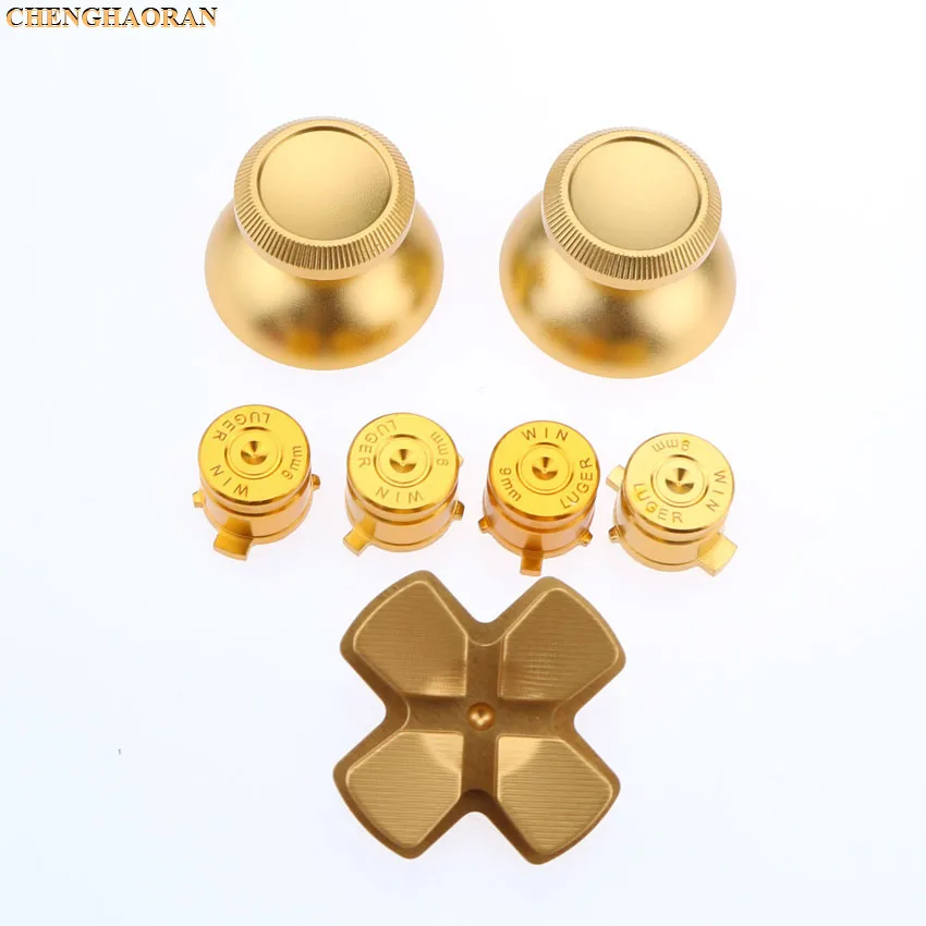 Gold Customs Metal Bullet Buttons thumbstick cap L1 R1 L2 R2 Dpad Aluminum Buttons for PS4 Controller Dualshock 4 JDM001 JDM011
Gold Customs Metal Bullet Buttons thumbstick cap L1 R1 L2 R2 Dpad Aluminum Buttons for PS4 Controller Dualshock 4 JDM001 JDM011
