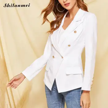 Elegant Buttons Women Blazers Coat Casual Long Sleeve Autumn Spring Fashion Female Blazer Jackets Office Ladies Blazers Coats 
Elegant Buttons Women Blazers Coat Casual Long Sleeve Autumn Spring Fashion Female Blazer Jackets Office Ladies Blazers Coats
