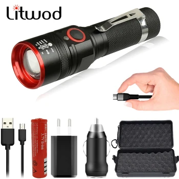 Use Micro USB Rechargeable Led Flashlight Zoomable 3 Modes Torch Litwod Z90 1511 XM T6 4000lmBulbs Adjustable Black 10W
Use Micro USB Rechargeable Led Flashlight Zoomable 3 Modes Torch Litwod Z90 1511 XM T6 4000lmBulbs Adjustable Black 10W