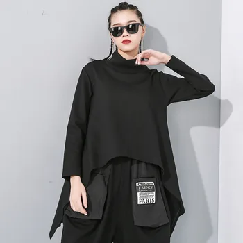 QING MO Black Women Irregular T Shirt 2020 Women Turtleneck Pullovers Shirt Female Streetwear Loose T Shirt ZQY2729
QING MO Black Women Irregular T Shirt 2020 Women Turtleneck Pullovers Shirt Female Streetwear Loose T Shirt ZQY2729