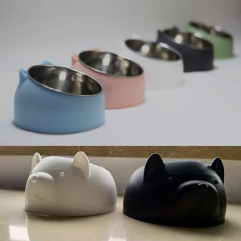 Durable Cute Cat And Dog Bowl Protection Cervical Vertebra 15 Degree Oblique Mouth Pet Stainless Steel Food Bowls 
Durable Cute Cat And Dog Bowl Protection Cervical Vertebra 15 Degree Oblique Mouth Pet Stainless Steel Food Bowls