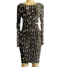 Sparkly Luxury Big Rhinestone Leotard Stretch Dress Women Long Sleeve Backless Short Dress Nightclub Costume Evening Prom Outfit
Sparkly Luxury Big Rhinestone Leotard Stretch Dress Women Long Sleeve Backless Short Dress Nightclub Costume Evening Prom Outfit