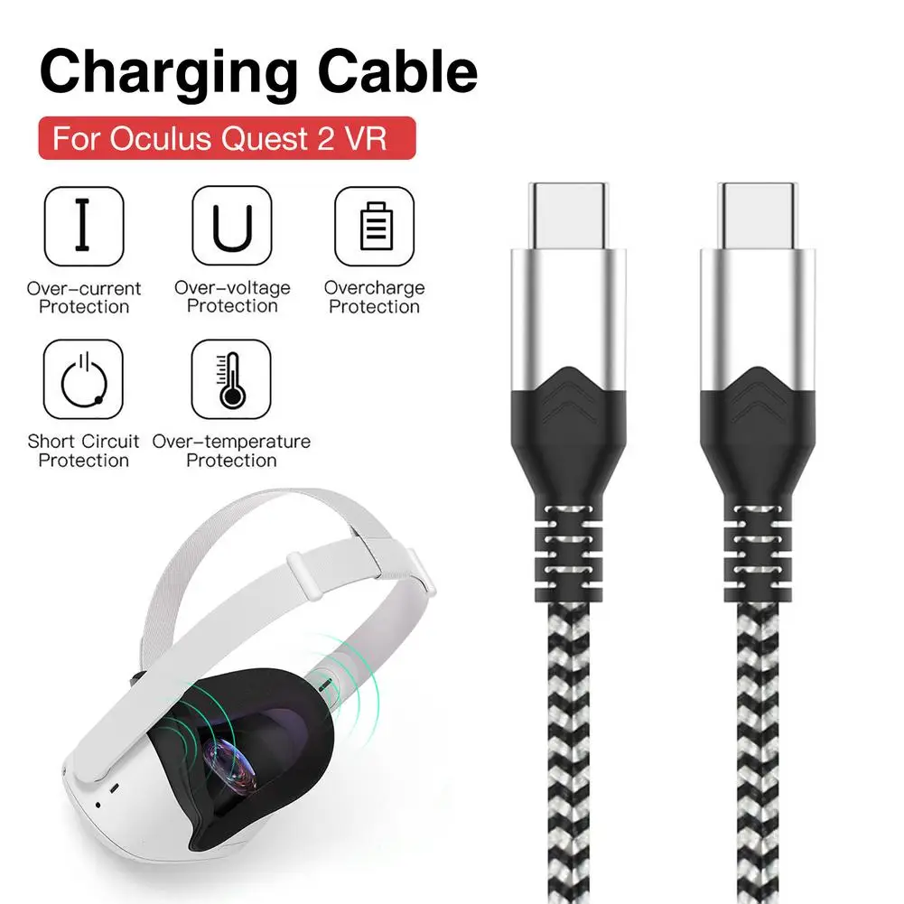 60W Fast Charge USB C to USB C Cable For Oculus Quest 2 VR High Speed Transfer Data Wire Dual Type C Charging Cable 300cm 
60W Fast Charge USB C to USB C Cable For Oculus Quest 2 VR High Speed Transfer Data Wire Dual Type C Charging Cable 300cm