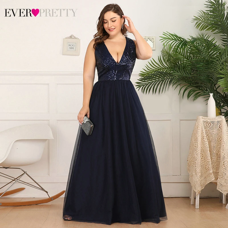 Plus Size Navy Blue Prom Dresses Ever Pretty Sequined A-Line Deep V-Neck Sleeveless Tulle Long Party Gowns Vestido De Festa
Plus Size Navy Blue Prom Dresses Ever Pretty Sequined A-Line Deep V-Neck Sleeveless Tulle Long Party Gowns Vestido De Festa