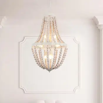 Vintage white wood beaded chandelier 9 lights large french style retro chandelier lighting in kitchen bedroom dining living room 
Vintage white wood beaded chandelier 9 lights large french style retro chandelier lighting in kitchen bedroom dining living room