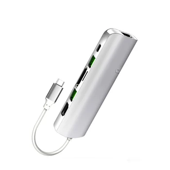 USB C HUB Type C to 4K HDMI RJ45 With 3.5mm Audio Jack PD Charging USB 3.0 HUB Adapter for MacBook Pro 13 15 Dock USB C Splitter
USB C HUB Type C to 4K HDMI RJ45 With 3.5mm Audio Jack PD Charging USB 3.0 HUB Adapter for MacBook Pro 13 15 Dock USB C Splitter
