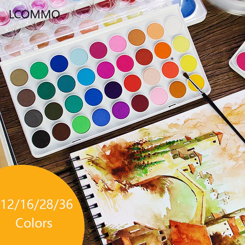 12/16/28/36color Solid Watercolor Paint Set Convenient with Brush Painting Art Supplies Beginner Stationery Watercolor Pen
12/16/28/36color Solid Watercolor Paint Set Convenient with Brush Painting Art Supplies Beginner Stationery Watercolor Pen