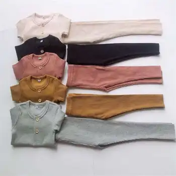 Boys Girls Clothes For Children Ribbed Set Fitted With Full Sleeve Kids Autumn Winter Cloth Pajama Sets Pants E0318
Boys Girls Clothes For Children Ribbed Set Fitted With Full Sleeve Kids Autumn Winter Cloth Pajama Sets Pants E0318