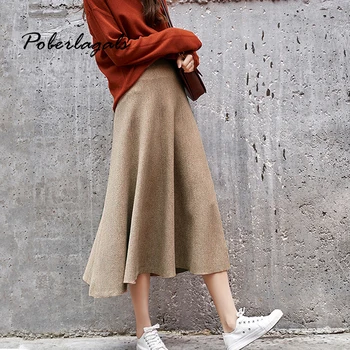 Vintage autumn Winter Women thick sweater Umbrella skirt High Waist knitted Skirt A-line female solid elegant long Skirts
Vintage autumn Winter Women thick sweater Umbrella skirt High Waist knitted Skirt A-line female solid elegant long Skirts