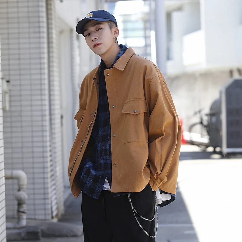 2019 Autumn Men's New Casual Solid Color Long-sleeved Lapel Jacket Loose Temperament Trend Polyester Streetwear
2019 Autumn Men's New Casual Solid Color Long-sleeved Lapel Jacket Loose Temperament Trend Polyester Streetwear
