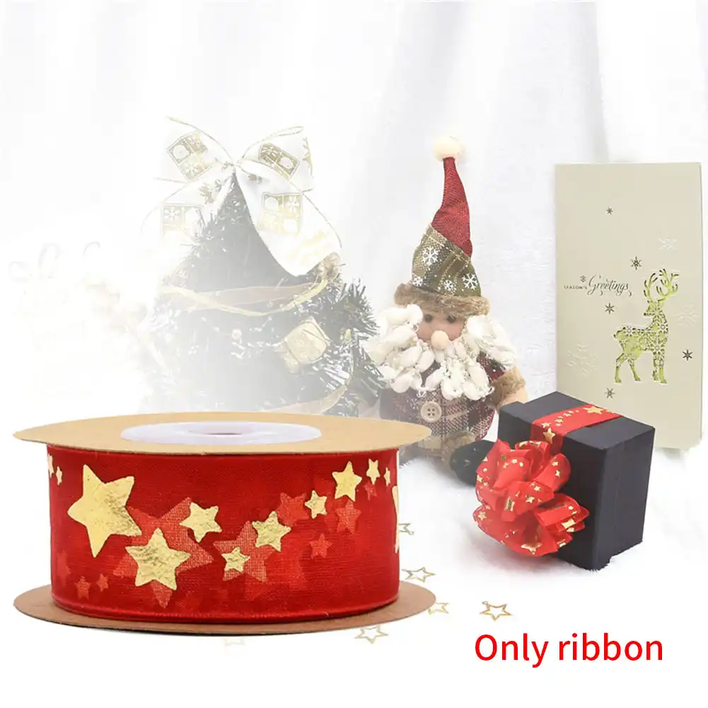 decoration embellishment star ribbon mesh christmas gift
