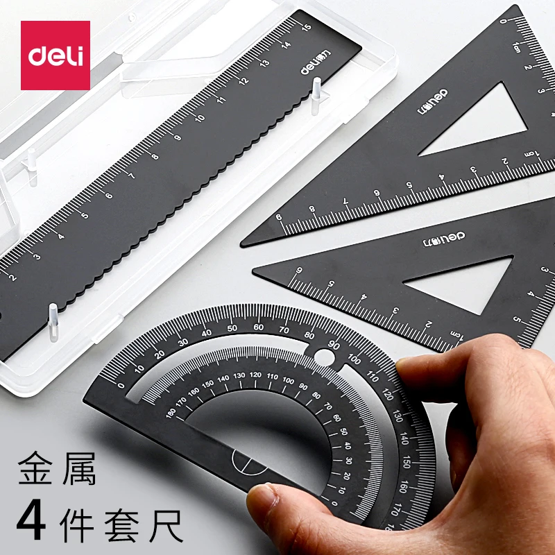4 pcs/Set Square Triangle Ruler Aluminum Alloy Protractor Set Drawing School Supplies 5 Colors Available
4 pcs/Set Square Triangle Ruler Aluminum Alloy Protractor Set Drawing School Supplies 5 Colors Available