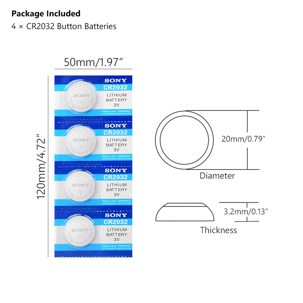 25Pcs/5 Park For SONY CR2032 Lithium Button Batteries ECR2032 BR2032 Coin Cell Battery 3V CR 2032 For Watch Electronic Remote
25Pcs/5 Park For SONY CR2032 Lithium Button Batteries ECR2032 BR2032 Coin Cell Battery 3V CR 2032 For Watch Electronic Remote
