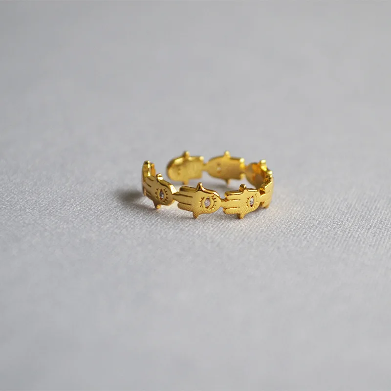 Euro-American original design brass electroplated real golden Mama hand simple open ring index ring 
Euro-American original design brass electroplated real golden Mama hand simple open ring index ring