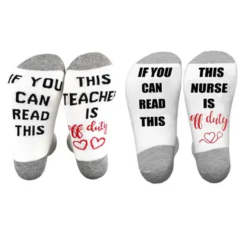 Unisex Novelty Funny Words Letter Crew Socks If You Can Read This Nurse Teacher Is Off Duty Printed Casual Cotton Hosiery Gift
Unisex Novelty Funny Words Letter Crew Socks If You Can Read This Nurse Teacher Is Off Duty Printed Casual Cotton Hosiery Gift