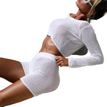 Women Summer Crochet Clothing Sets New White Color 2pcs Costume Sets Lady Girls See-through Mesh Crop Top Shorts Outfits Femme
Women Summer Crochet Clothing Sets New White Color 2pcs Costume Sets Lady Girls See-through Mesh Crop Top Shorts Outfits Femme