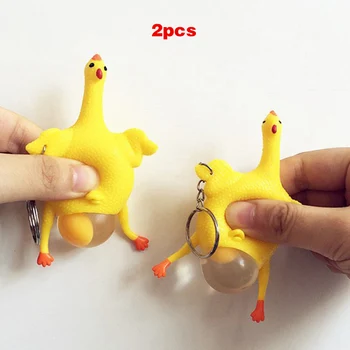2pcs Hens Chicken Laying Egg Keychains Sticky Venting Prank Squeeze Relief Tricky Keyrings AN88
2pcs Hens Chicken Laying Egg Keychains Sticky Venting Prank Squeeze Relief Tricky Keyrings AN88