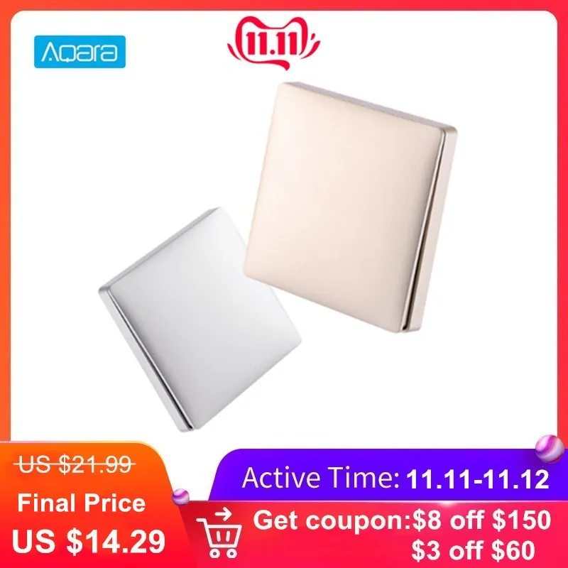 New Arrival Aqara Double/Single-key Wall Intelligent Linkage Light Control Switch Panel APP Remote Control Work With Mi Home APP
New Arrival Aqara Double/Single-key Wall Intelligent Linkage Light Control Switch Panel APP Remote Control Work With Mi Home APP
