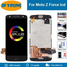 Écran tactile LCD AMOLED de remplacement avec châssis, 5.5 pouces, pour Motorola Moto Z Force XT1650, Original=