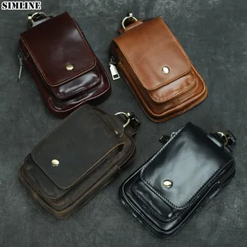 SIMLINE Genuine Leather Waist Bag For Men Male Vintage Outdoor Travel Small Belt Wasit Bags Pack Cigarette Case Cellphone Bags
SIMLINE Genuine Leather Waist Bag For Men Male Vintage Outdoor Travel Small Belt Wasit Bags Pack Cigarette Case Cellphone Bags