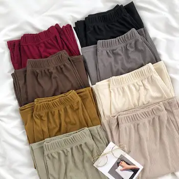 Spring and summer comfortable elastic waist simple solid color casual wide leg pants
Spring and summer comfortable elastic waist simple solid color casual wide leg pants