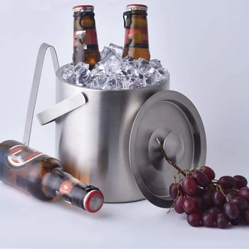 Stainless Steel Ice Bucket-Portable Double Ice Bucket with Clamps, Wine/Champagne Bucket/Drink Bucket, Party
Stainless Steel Ice Bucket-Portable Double Ice Bucket with Clamps, Wine/Champagne Bucket/Drink Bucket, Party