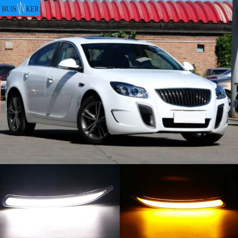 

2 шт. автомобиля светодиодный DRL для Buick Regal GS Opel Insignia 2010 2011 2012 2013 2014 2015 Противотуманные фары Крышка Габаритные огни