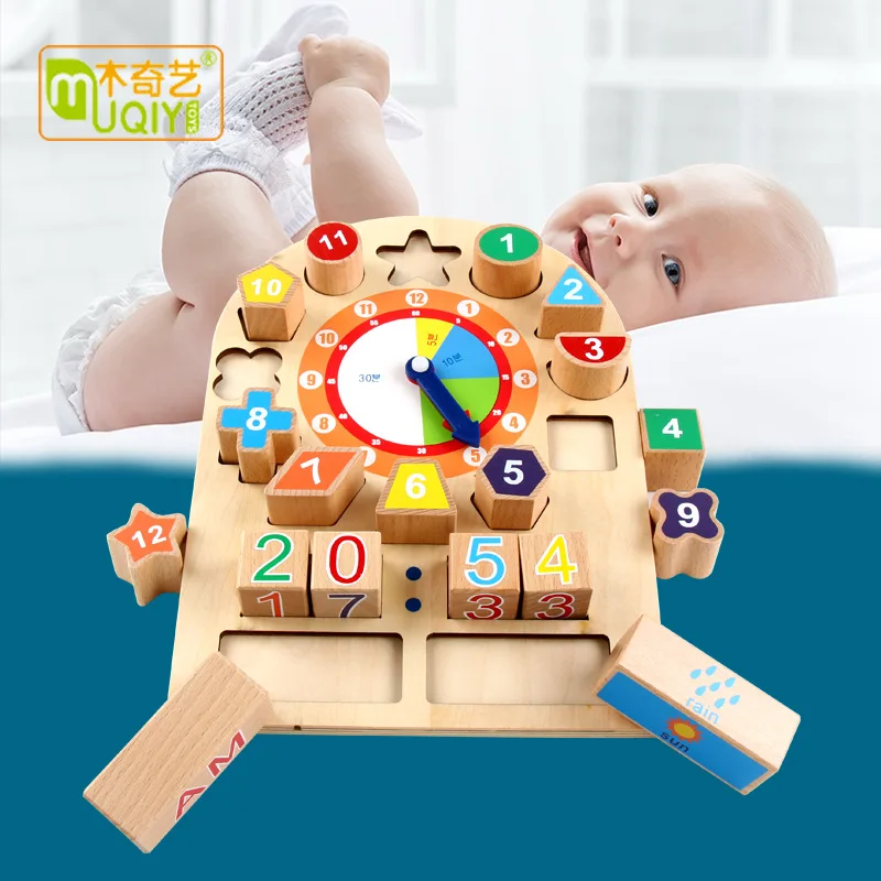 Wooden with Numbers Clock CHILDREN'S Alarm Clock Educational Early Childhood Building Blocks Baby 3D Puzzle Model Shape Matching
Wooden with Numbers Clock CHILDREN'S Alarm Clock Educational Early Childhood Building Blocks Baby 3D Puzzle Model Shape Matching