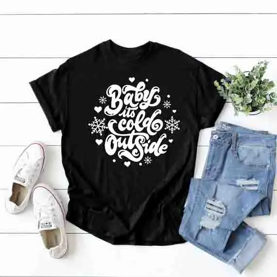 Babay It's Cold Outside Funny Graphic Christmas Women Tshirt Cotton O Neck Top Tees Short Sleeve Cusual Kawaii Female Clothing
Babay It's Cold Outside Funny Graphic Christmas Women Tshirt Cotton O Neck Top Tees Short Sleeve Cusual Kawaii Female Clothing