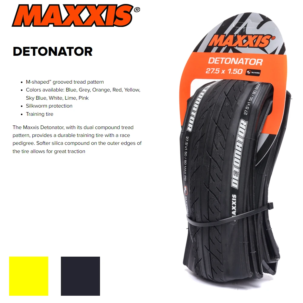 Легкая шина MAXXIS DETONATOR 26*1,25 26x1,5 27,5x1,5 26er 27.5er для городского велосипеда 
Легкая шина MAXXIS DETONATOR 26*1,25 26x1,5 27,5x1,5 26er 27.5er для городского велосипеда