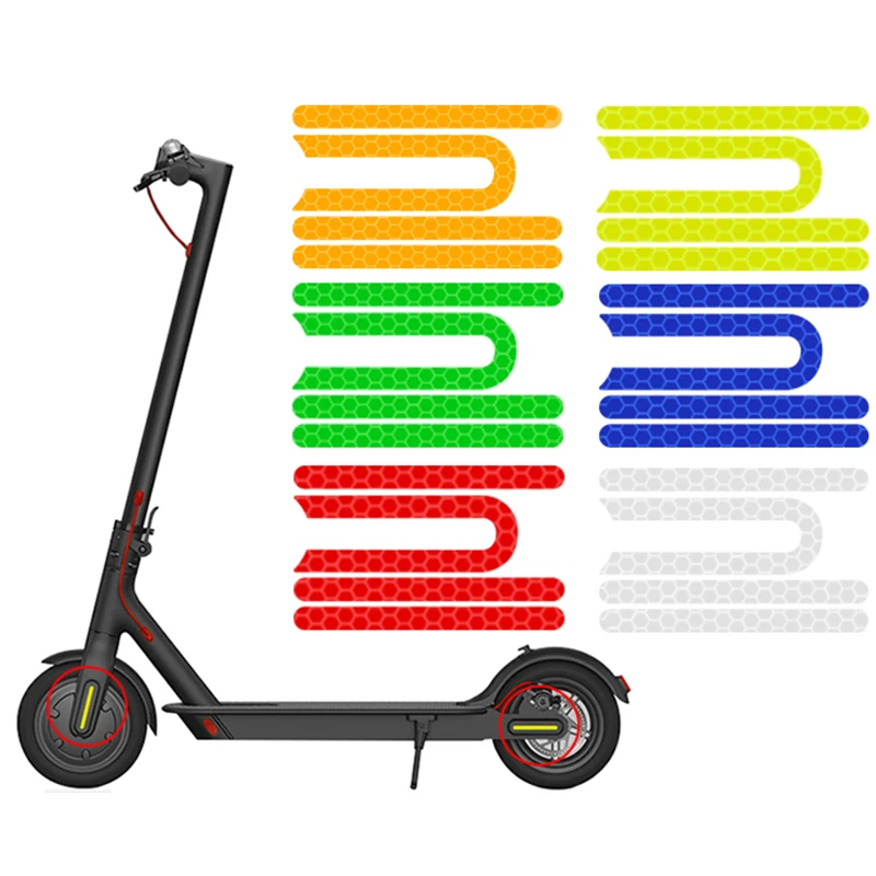 

4pcs Reflective Sticker Set For -Xiaomi -Mijia M365 Pro Electric Scooter Enhance Visibility Safety PVC Bike Accessories