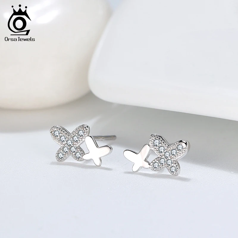 ORSA JEWELS 925 Silver Woman's Small Stud Earrings with Tiny Butterfly Shape AAAA Zircon Jewelry Wedding Party Gift OSE276
ORSA JEWELS 925 Silver Woman's Small Stud Earrings with Tiny Butterfly Shape AAAA Zircon Jewelry Wedding Party Gift OSE276
