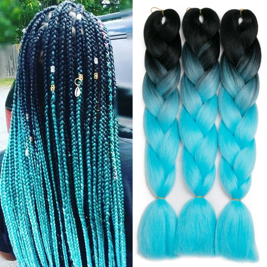 Ombre Synthetic Braiding Hair Extensions For Crochet Braids 24'' 100g Jumbo Braids Two Tone Ombre Color Pink Black Blue Ombre
Ombre Synthetic Braiding Hair Extensions For Crochet Braids 24'' 100g Jumbo Braids Two Tone Ombre Color Pink Black Blue Ombre