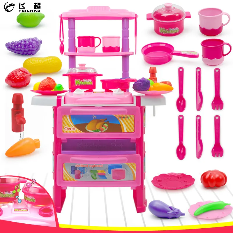 Hot Plastic Kitchen Dinner Table Fruit Vegetable Faucet Oven Simulation Light Sound Pretend Play Game Toy for Children Kids Girl
Hot Plastic Kitchen Dinner Table Fruit Vegetable Faucet Oven Simulation Light Sound Pretend Play Game Toy for Children Kids Girl