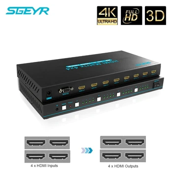 4x4 HDMI Matrix 4x4 Switcher 4K HDMI Switch 4 in 4 out splitter with IR Remote Support Control Switch HD HDMI 1.4 4Kx2K 1080P
4x4 HDMI Matrix 4x4 Switcher 4K HDMI Switch 4 in 4 out splitter with IR Remote Support Control Switch HD HDMI 1.4 4Kx2K 1080P