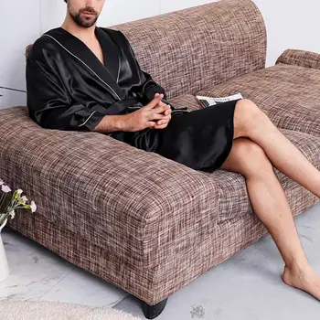 Men Nightgown Long Sleeve Robe Large Size Black Bathrobe Comfortable Sleepwear Imitation Silk with Pockets Waist Belt Home Gown
Men Nightgown Long Sleeve Robe Large Size Black Bathrobe Comfortable Sleepwear Imitation Silk with Pockets Waist Belt Home Gown