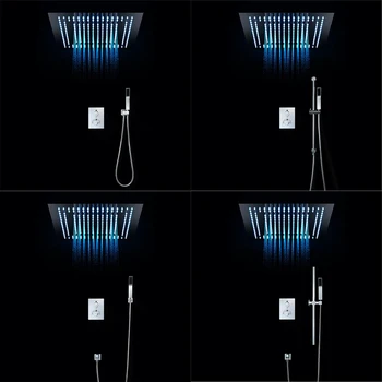 16 Inch Square Luxury LED Shower Head Set with 64 Color Change and Ceiling Embedded design Shower Head And Hand Shower Set
16 Inch Square Luxury LED Shower Head Set with 64 Color Change and Ceiling Embedded design Shower Head And Hand Shower Set
