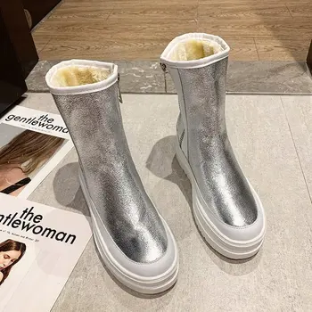 2020 Ankle Winter Boots Women High Platform Shoes Fashion Glitter Leather Silver Short Boots Women Black Warm Plush Snow Boots
2020 Ankle Winter Boots Women High Platform Shoes Fashion Glitter Leather Silver Short Boots Women Black Warm Plush Snow Boots