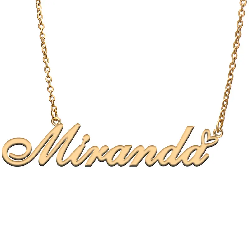 Miranda Love Heart Name Necklace Personalized Gold Plated Stainless Steel Collar for Women Girls Friends Birthday Wedding Gift
Miranda Love Heart Name Necklace Personalized Gold Plated Stainless Steel Collar for Women Girls Friends Birthday Wedding Gift