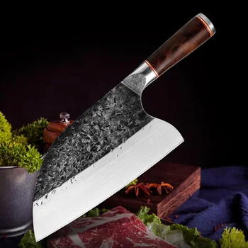 Kitchen Chef Knife Chinese Handmade Forged Sharp Meat Knife Anti-stick Professional Butcher Vegetable Knife Ebony Handle
Kitchen Chef Knife Chinese Handmade Forged Sharp Meat Knife Anti-stick Professional Butcher Vegetable Knife Ebony Handle