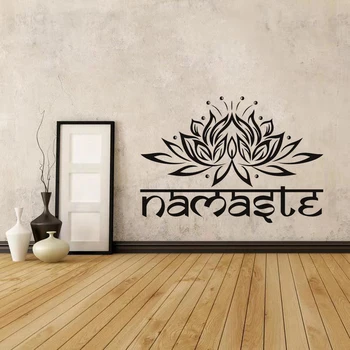 Indian Namaste Words religion DIY Wall Decal Vinyl Lotus Yoga sticker Buddha home decor bedroom Flower Mural Adesivos de parede
Indian Namaste Words religion DIY Wall Decal Vinyl Lotus Yoga sticker Buddha home decor bedroom Flower Mural Adesivos de parede