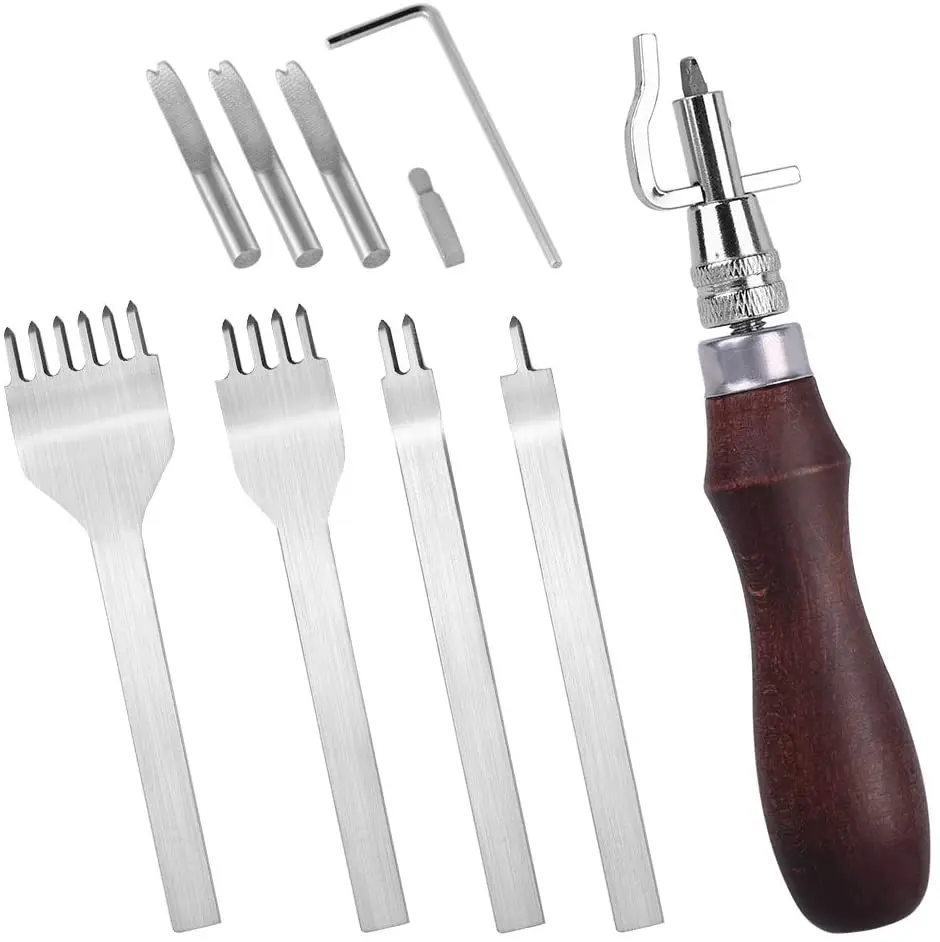 KAOBUY 7in1 Adjustable Leather Groover Tool + Prong Lacing Stitching Chisel Set Leather Craft Tool For Leathercraft Work
KAOBUY 7in1 Adjustable Leather Groover Tool + Prong Lacing Stitching Chisel Set Leather Craft Tool For Leathercraft Work