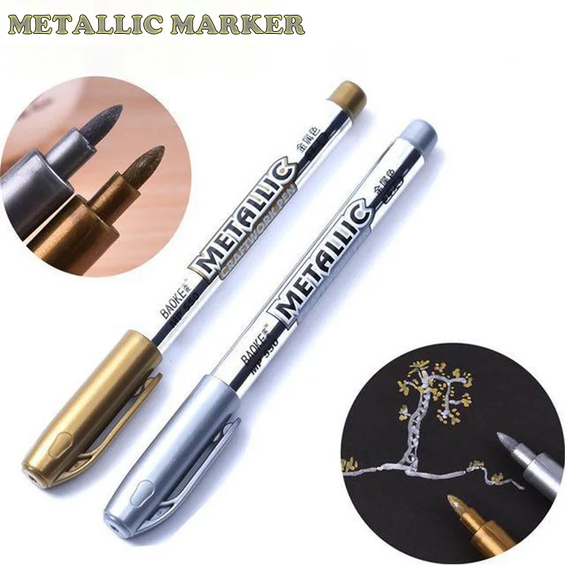 Marker Pen Set Gold and Silver Craftwork Pens Markers for Drawing Art Supplies for Student Creative DIY Painting Marker Sign Pen
Marker Pen Set Gold and Silver Craftwork Pens Markers for Drawing Art Supplies for Student Creative DIY Painting Marker Sign Pen
