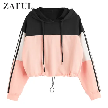 ZAFUL Side Striped Colorblock Drawstring Crop Hoodie Loose Cropped Tops Drop Shoulder Contrast Short Women'S Sweatshirts Hoodie
ZAFUL Side Striped Colorblock Drawstring Crop Hoodie Loose Cropped Tops Drop Shoulder Contrast Short Women'S Sweatshirts Hoodie