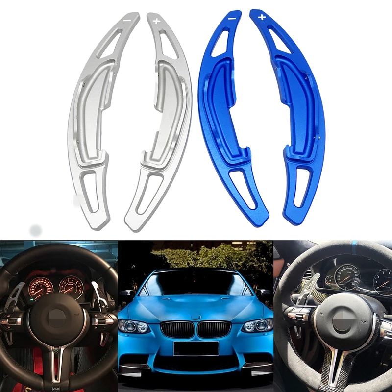 AutoSunShine Aluminium Alloy Car Steering Wheel Paddle Shift Gear Paddle Extensions Silver