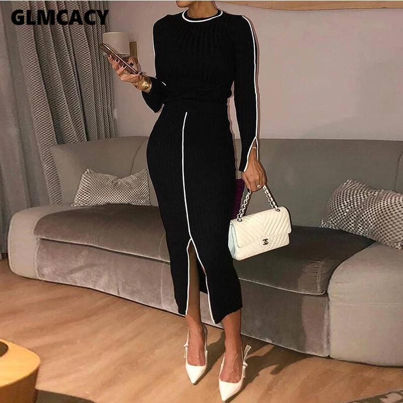 Women Elegant Long Sleeve Tops & Bottom Split Dress Autumn Casual 2 Piece Dress Classy Modern Ladies Outfits Streetwear
Women Elegant Long Sleeve Tops & Bottom Split Dress Autumn Casual 2 Piece Dress Classy Modern Ladies Outfits Streetwear
