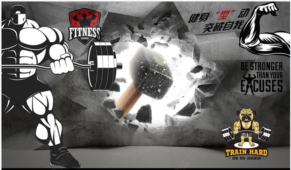 3d photo wallpaper custom mural Fitness weightlifting hammer breaking wall decor 3d wall murals wallpaper in the living room
3d photo wallpaper custom mural Fitness weightlifting hammer breaking wall decor 3d wall murals wallpaper in the living room