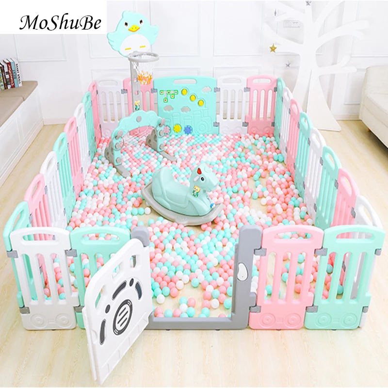 

Indoor Baby Playpen Plastic Children's Play Fence Todder Kids Safety Barrier Ball Pool Home Infant Crawling Fence Yard